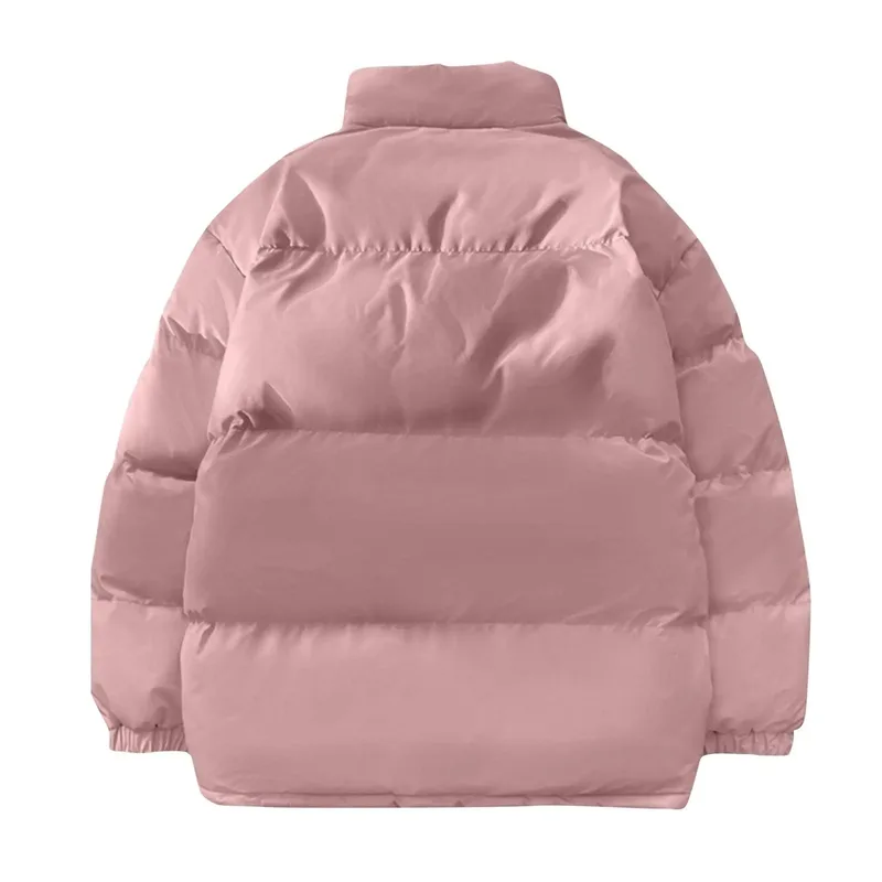 Women's Stand-Collar Padded Jacket — 5 Colourways — Pink, back view