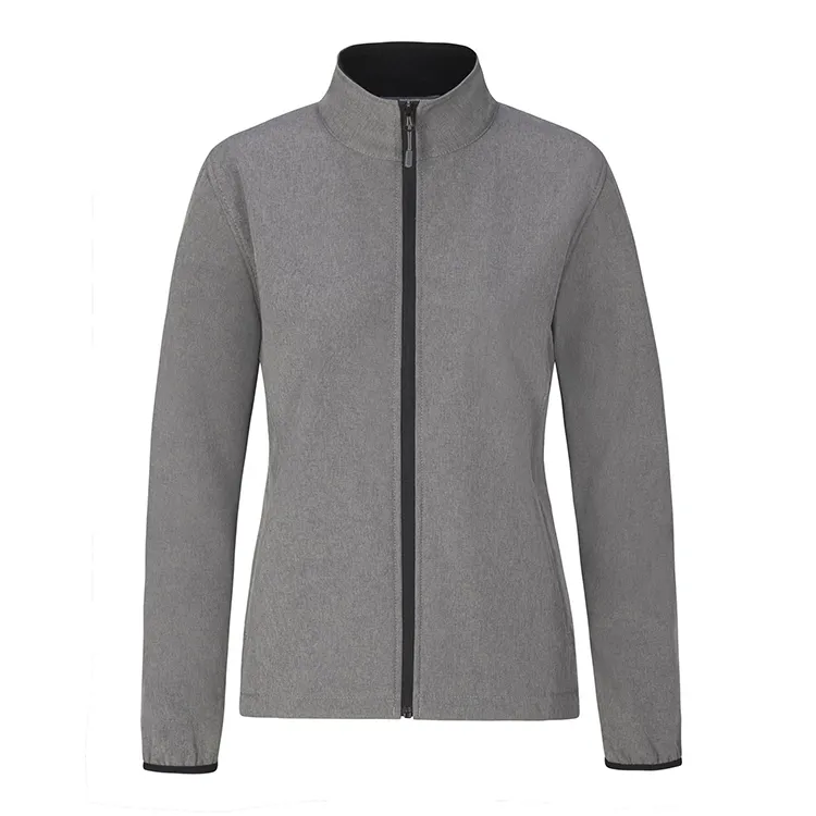 Women’s Stand-Collar Softshell Jacket — 4 Colourways — Grey, front view
