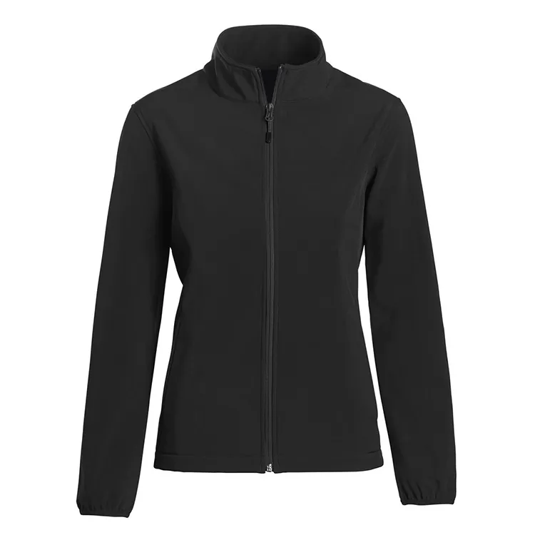 Women’s Stand-Collar Softshell Jacket — 4 Colourways — Black, front view