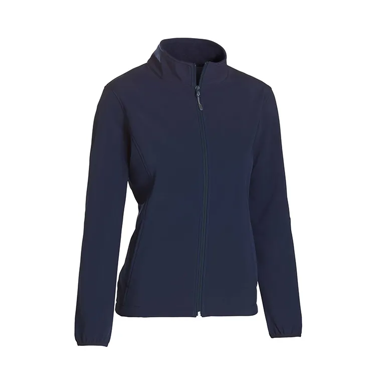 Women’s Stand-Collar Softshell Jacket — 4 Colourways — Navy, front view, second shoot