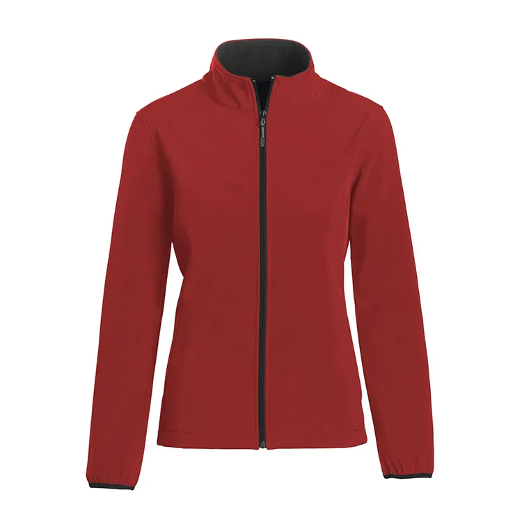 Women’s Stand-Collar Softshell Jacket — 4 Colourways — Red, front view
