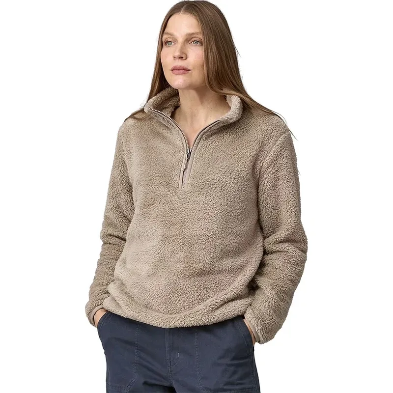 Women's Teddy Quarter-Zip Pullover — 3 Colourways — Camel, front view
