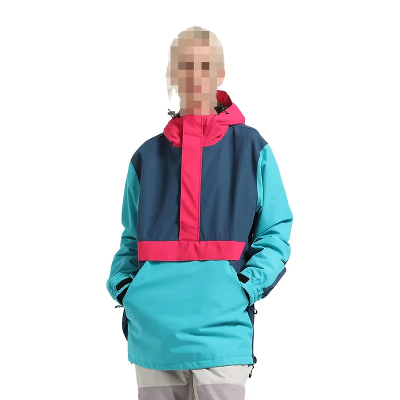 Women's Two-Piece Anorak Ski Set — 1 Colourway — Teal & Light Grey, single model, front view