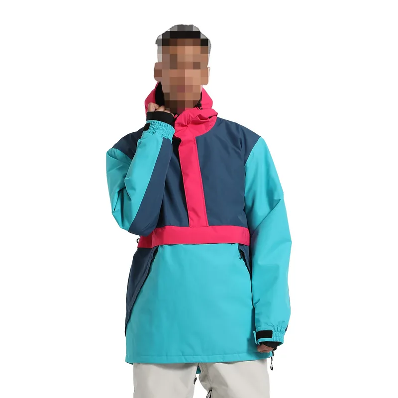 Women's Two-Piece Anorak Ski Set — 1 Colourway — Teal & Light Grey, single model, back view