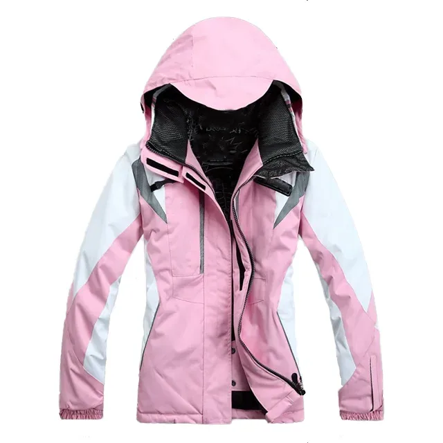 Women’s Two-Piece Ski Suit — 2 Colourways — Pink, jacket front view, open