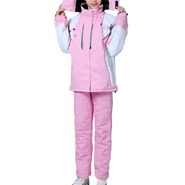 Women’s Two-Piece Ski Suit — 2 Colourways — Pink, worn set view