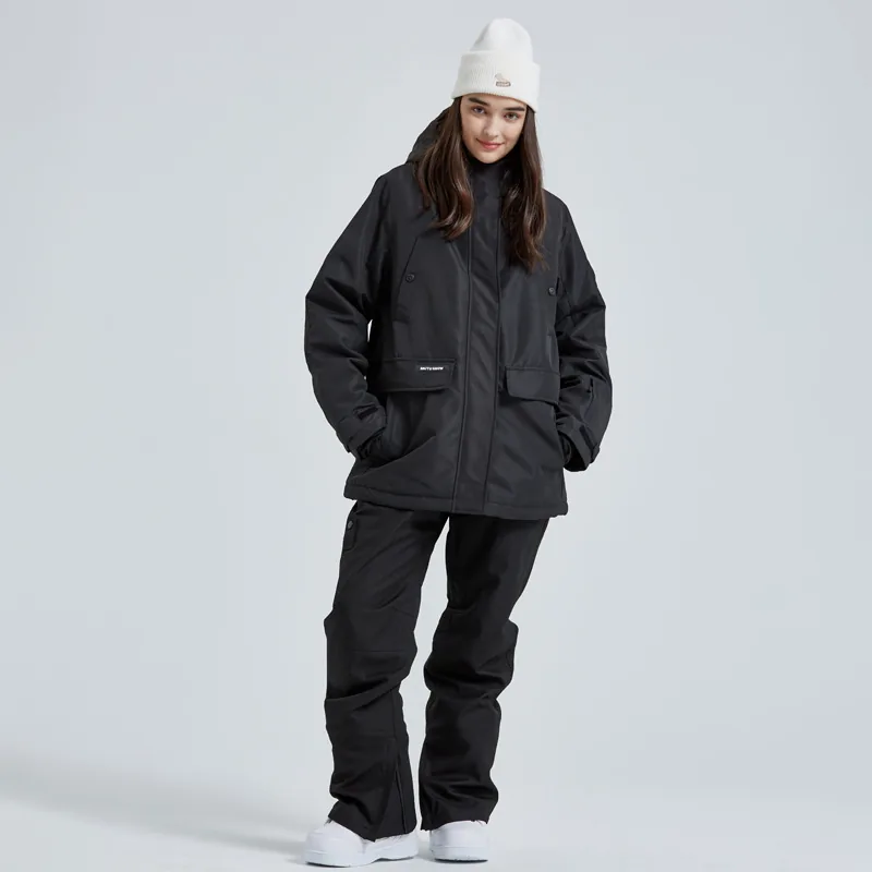 Women's two-piece ski suit set — Black