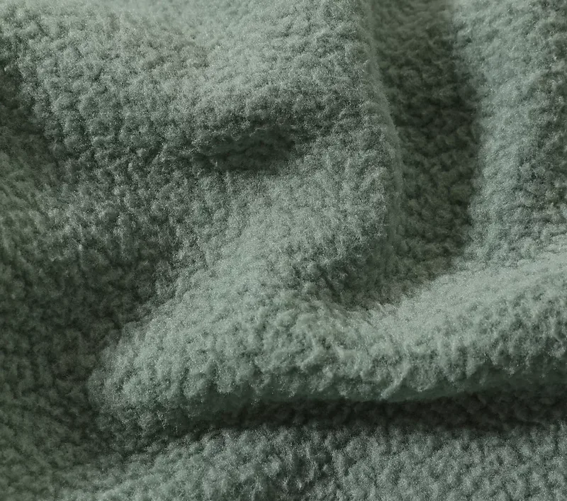 Women's Two-Tone Fleece Jacket — 1 Colourway — Dark Green & Sage, fleece texture close-up